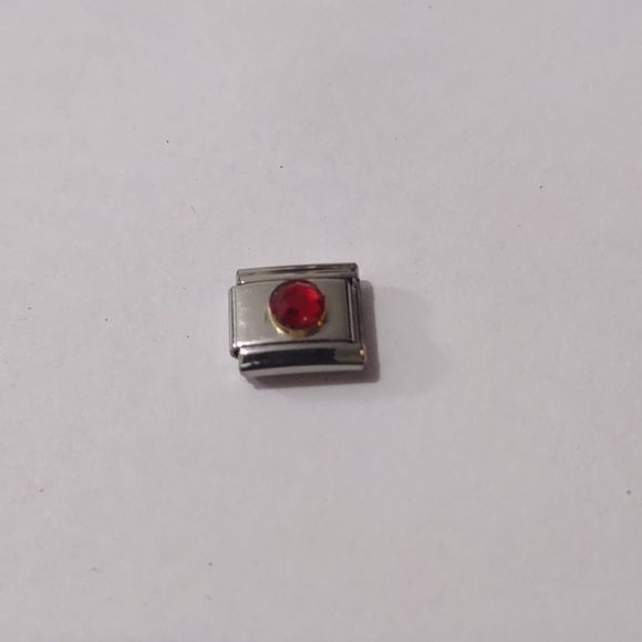 January Birthstone Italian Link Stainless Steel Nomination Style Charm - Picture 1 of 3